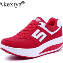 Akexiya/женские кроссовки на платформе; светильник на танкетке; zapatillas; женская обувь для бега; дышащая Спортивная обувь для похудения