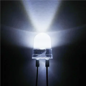 

100pcs Led 10mm 0.5W LED White High Power LEDS Light 280Kmcd Round top Urtal Bright Lamp Light Bulb 10MM Emitting Diodes