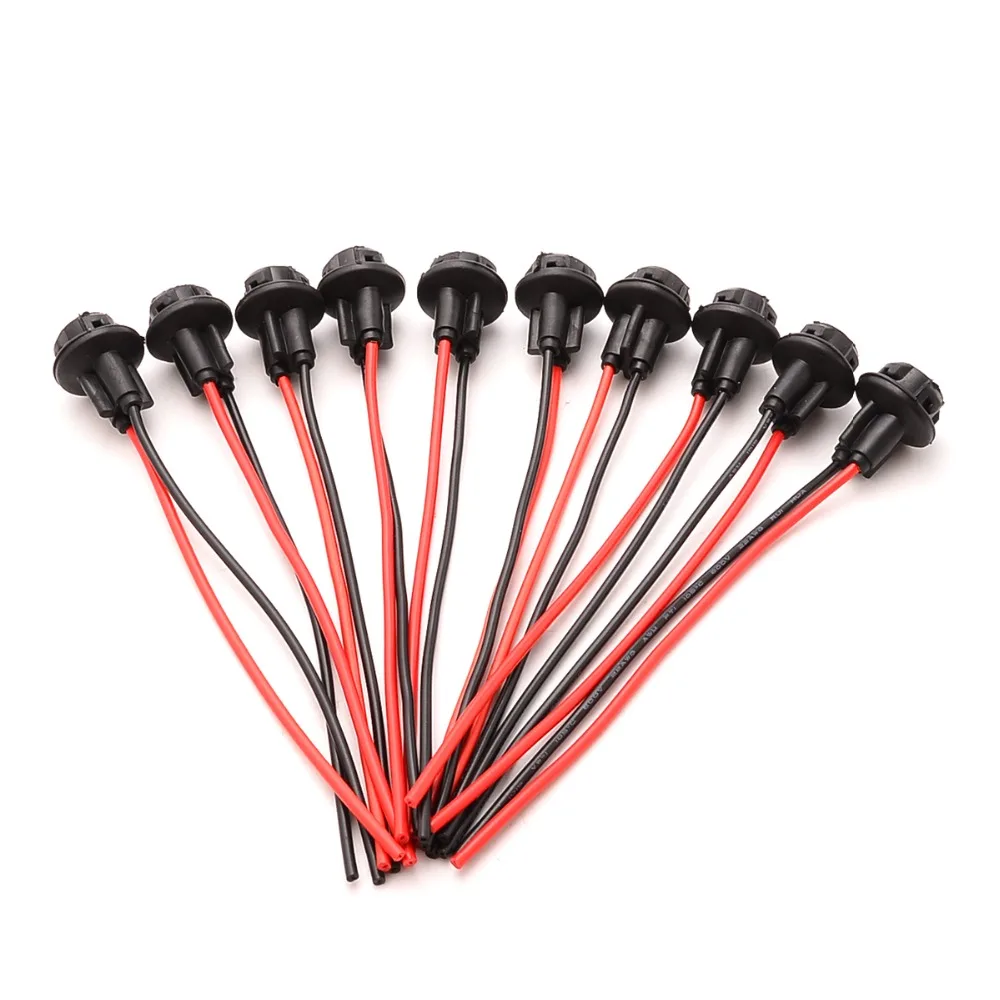 

Mayitr New 10PCS Universal T10 Car Auto Socket Connector W5W 168 194 Extension LED Light Bulb Lamp Base Holder Accessories