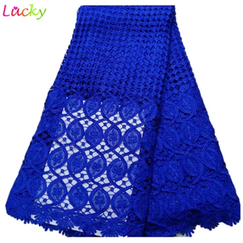 

Water Soluble Lace Fabric royal blue african lace 2019 High Quality lace Guipure Cord Lace fabric For Wedding 5yards