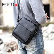 AETOO Vintage suede leather men's messenger bag leather shoulder bag casual small back bag