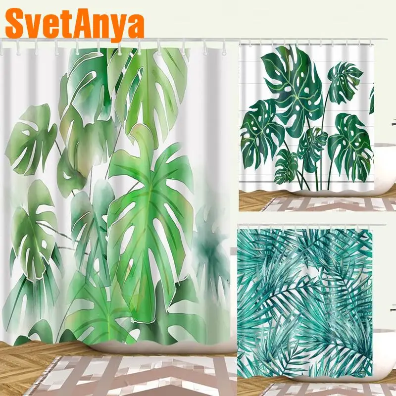 

Svetanya waterproof Shower Curtains Leaves Pattern 71x71"