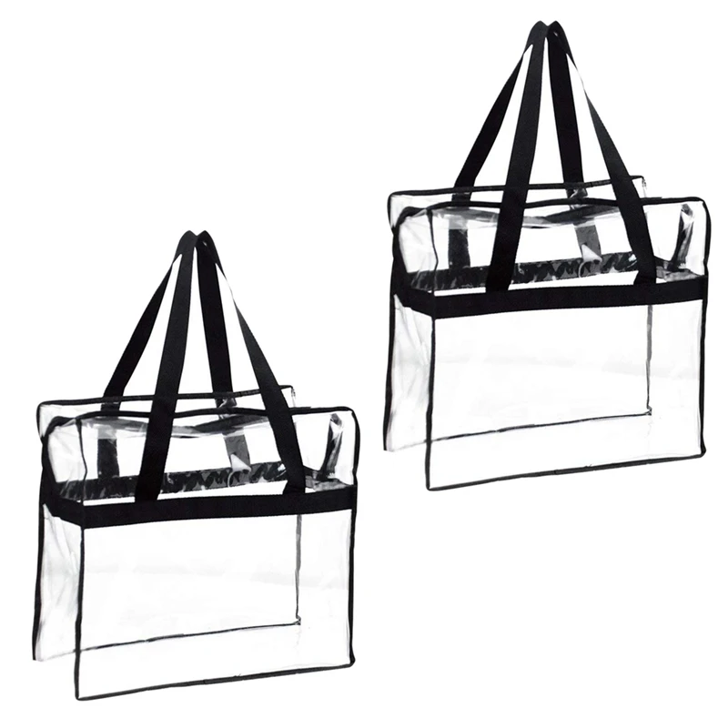 

Tote Bag, Sturdy PVC Construction Zippered Top,Stadium Security Travel & Gym Clear Bag, Perfect for Work, School, Sports Games
