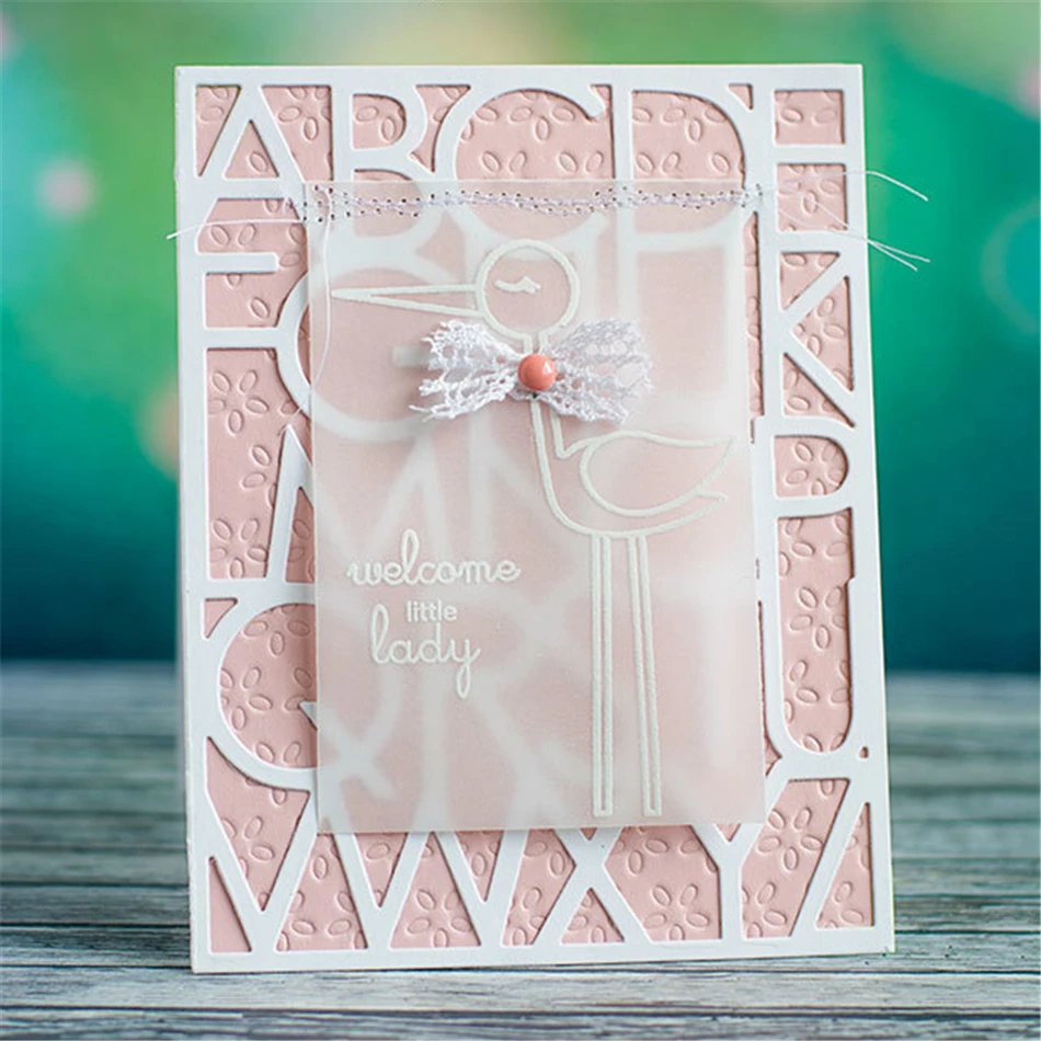 

GJCrafts 26 Letters Alphabets Cover Background Metal Cutting Dies ForScrapbooking Craft New 2018 Die Cuts for Card Makings