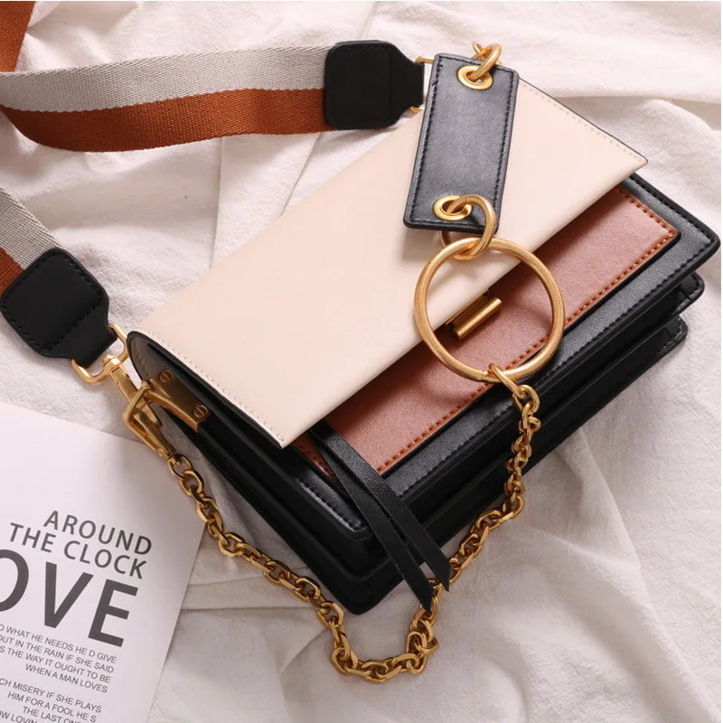 

C Ring Organ Bag 2019 Cow leather Designer Lady Handbags Fashion Brand Girls Messenger Bag High Quality Slung Shoulder Bags Fla