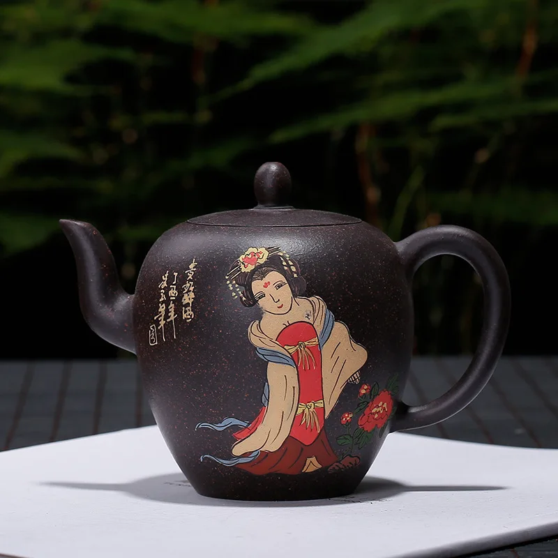 Красота плечо ручной работы Исин Чайник фиолетовая глина креативный чайник, посуда с подарочной коробке костюм Улун чай пуэр - Цвет: 2