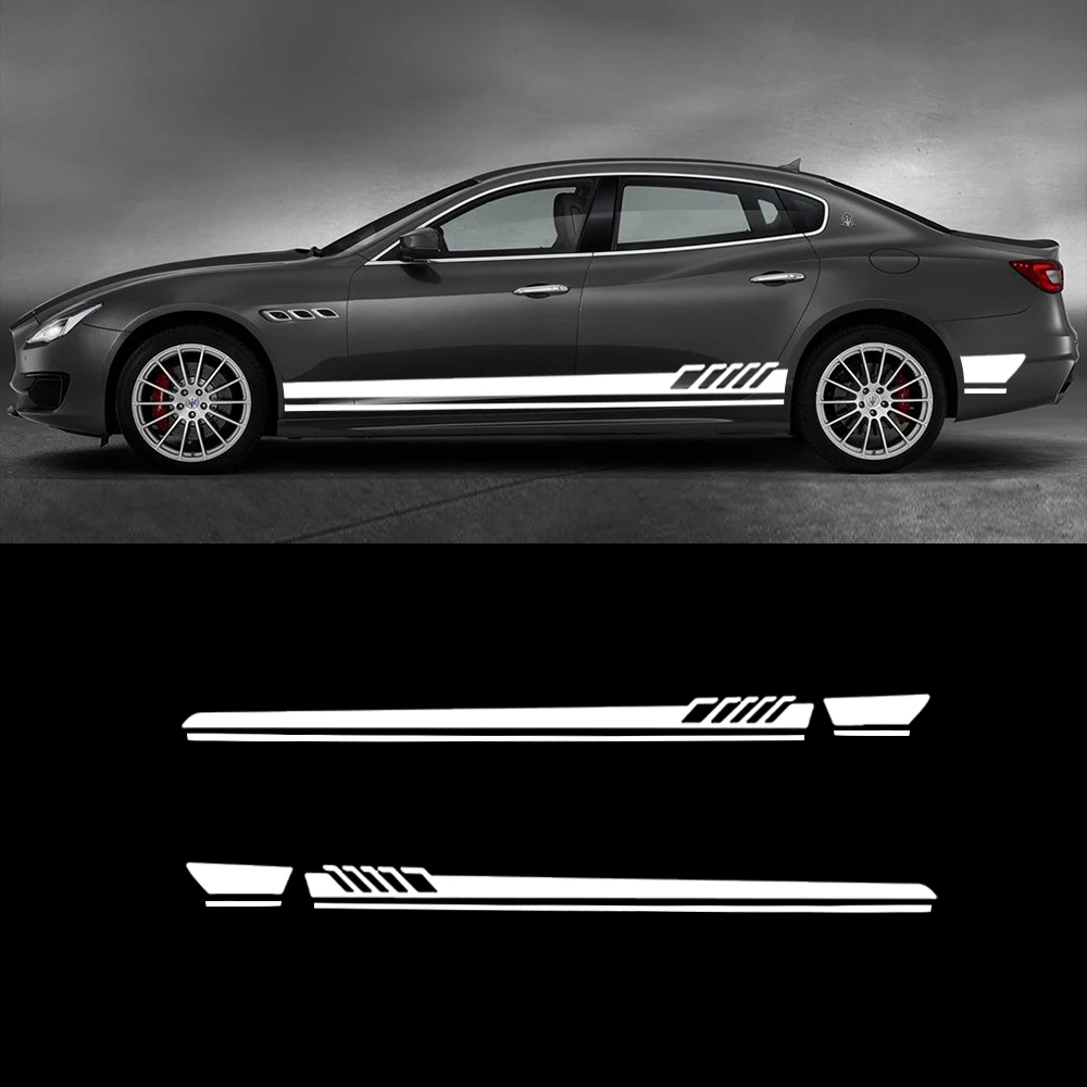 

2PCS Car-Styling Stickers Side Door Reflective Sticker personality For MASERATI Quattroporte Ghibli