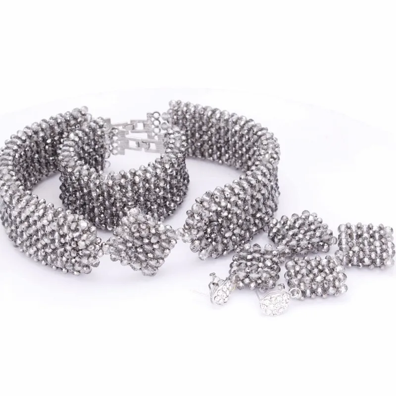 

4UJewelry African Jewellery Indian Silver Jewelry Costume Choker Necklace Set Free Shipping Turkish Italian Bridal Beads For u
