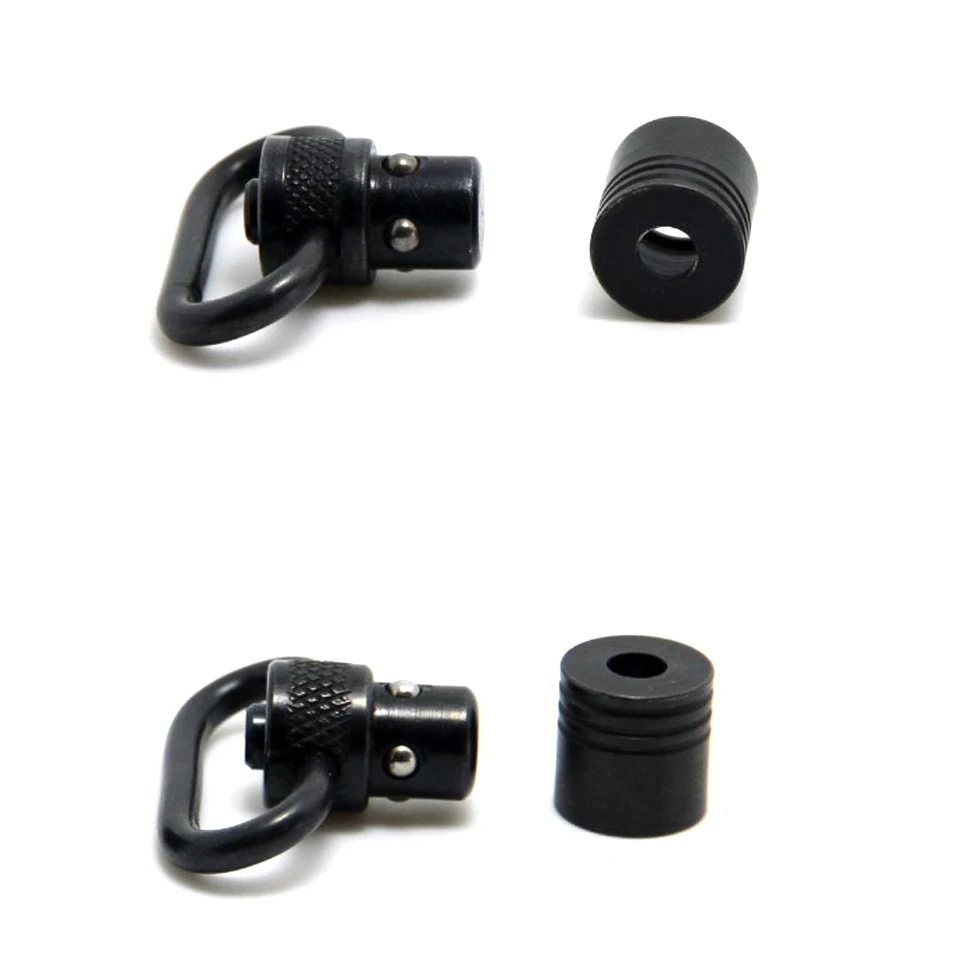 

2 SET QD Rapid Push Button Detachable Sling Swivels 1" Black Tactical Military Picatinny Rail Mounted Sling Adapter