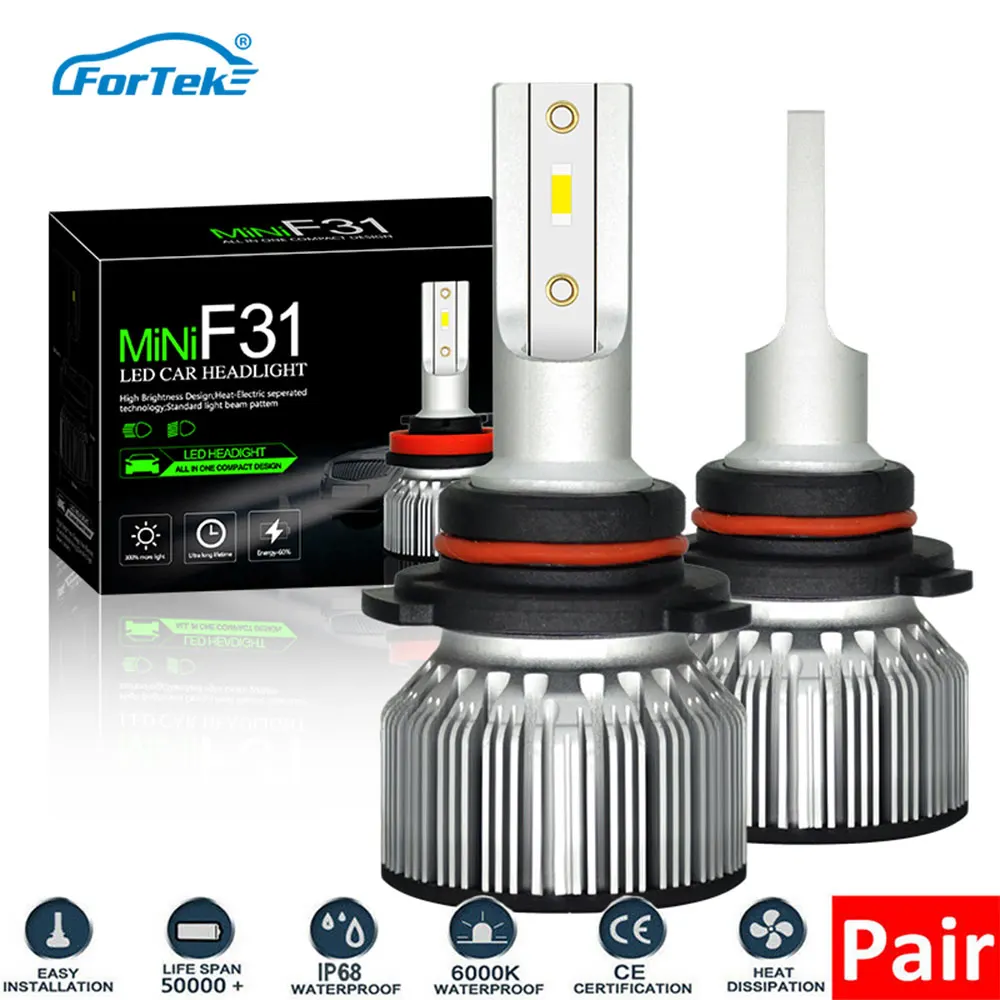 

FORTEK LED Headlight Bulbs CSP Bulb White Conversion Kits Xtreme Super Bright Light Hi/Lo Low Beam Fog Light H1/H3/H4/H7/H11