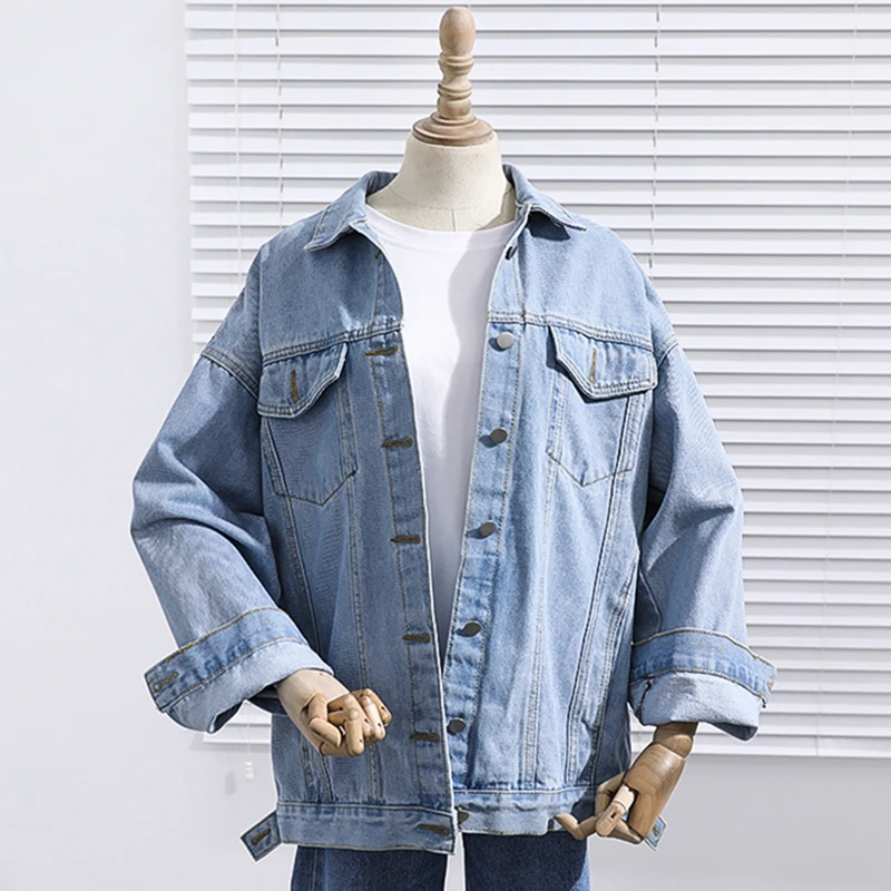 oversized light wash jean jacket