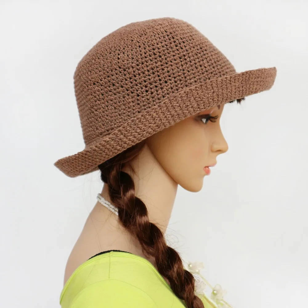 Boolawdee модные летние женские ведро шляпы женские пляжные Cap Хлопок и лен смешивание для туризма Рыбак солнцезащиты m302a