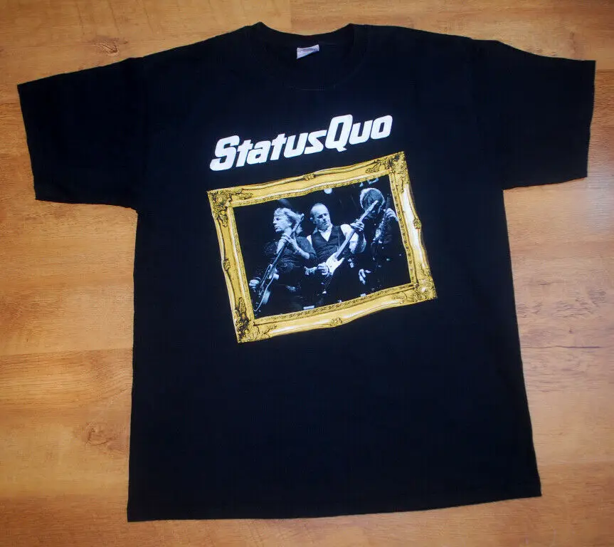 Status Quo 'Pictures' 2008/2009 Official Tour T Shirt (Size S-3XL) Casual Short Sleeve T-Shirt Novelty 2018 New Fashion Top Tee |