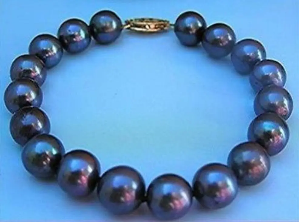 

Free Shipping >> 9-10MM AAA+ TAHITIAN BLACK PEARL BRACELET 7.5" DTYUJ