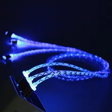 Sovawin LED Micro USB Cable Colorful Metal Thick 1M Light Glow Microusb Charger Data Sync Cord For Samsung for HTC for Android