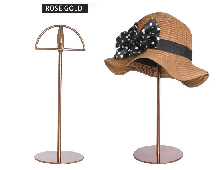 Metal Hat Display Stand Desk Shelf Gold Hat Display Rack Stainless