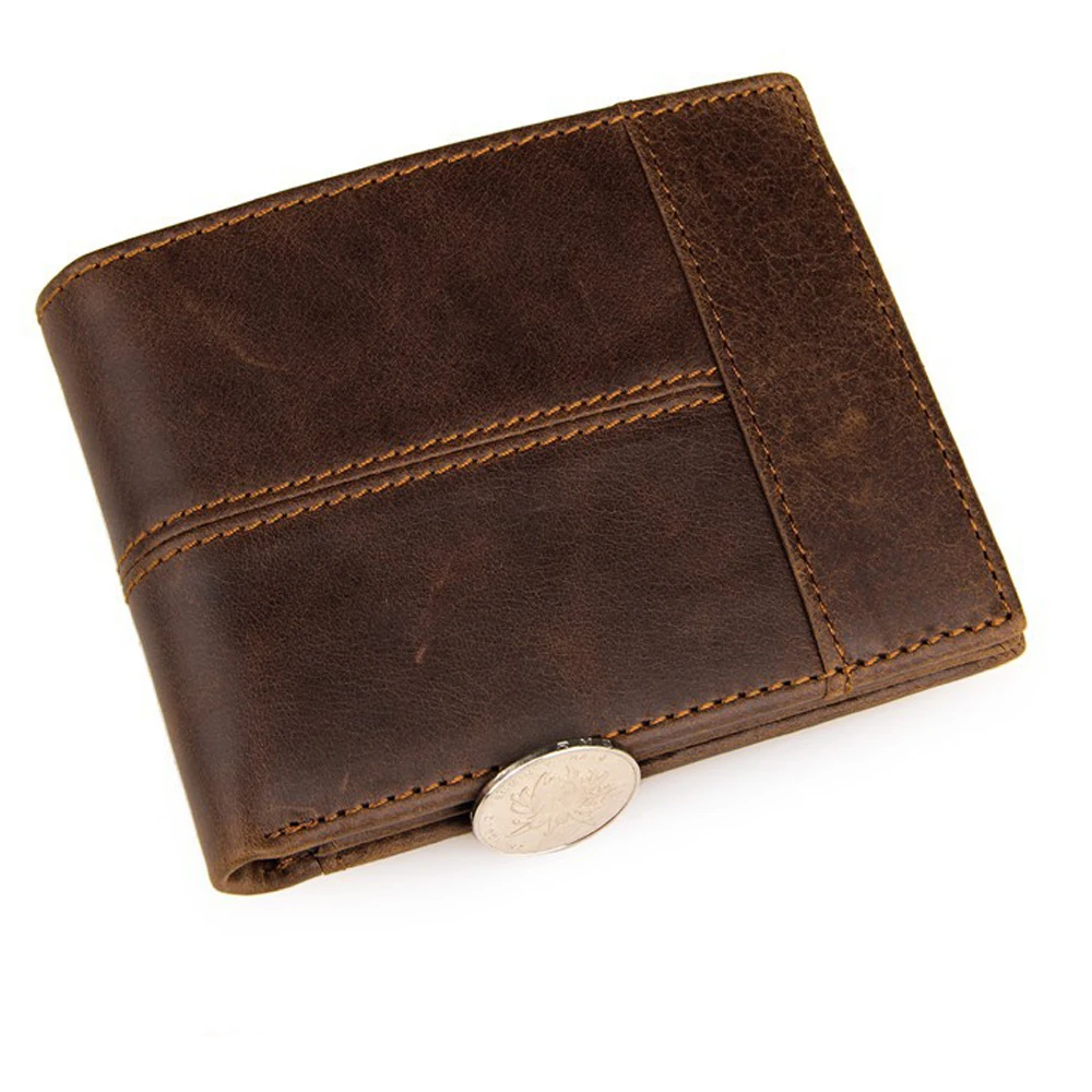  100% Top Quality Genuine  Cow Leather Men Wallets Fashion Splice Purse Dollar Price Carteira Masculina  Mens Purse Wallet 