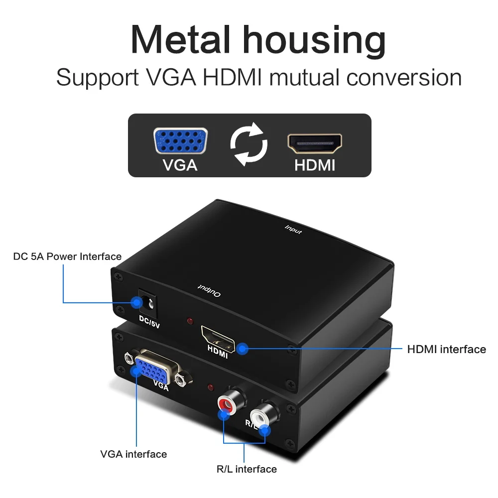 Высокое качество VGA в HDMI выход 1080P кабель конвертер адаптер для HD аудио ТВ AV HD ТВ ПК