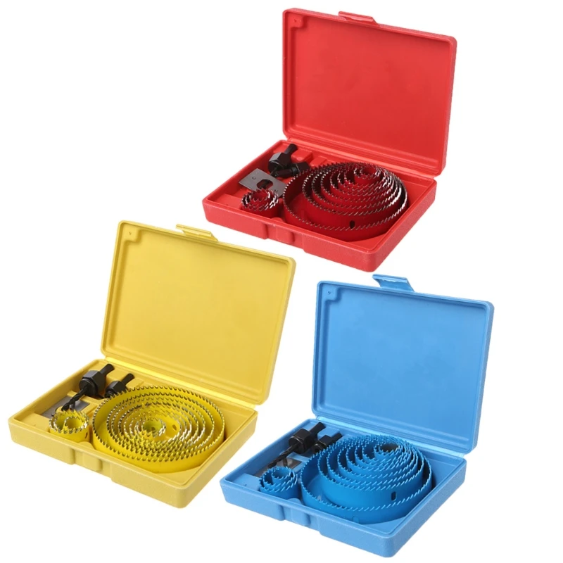 

16pcs/set 19-127mm Hole Saw Drill Bit Cutter Core Shaft Wood Tool With Case Box #0615
