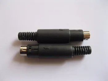 

50PCS Mini 7 Pin DIN Male Plug With Plastic Handle Soldering cables Straight Audio Video Adapter