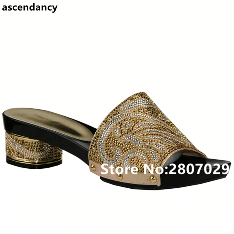 African Pumps Shoe Summer High Heels African Sandals Heels Pumps Gold