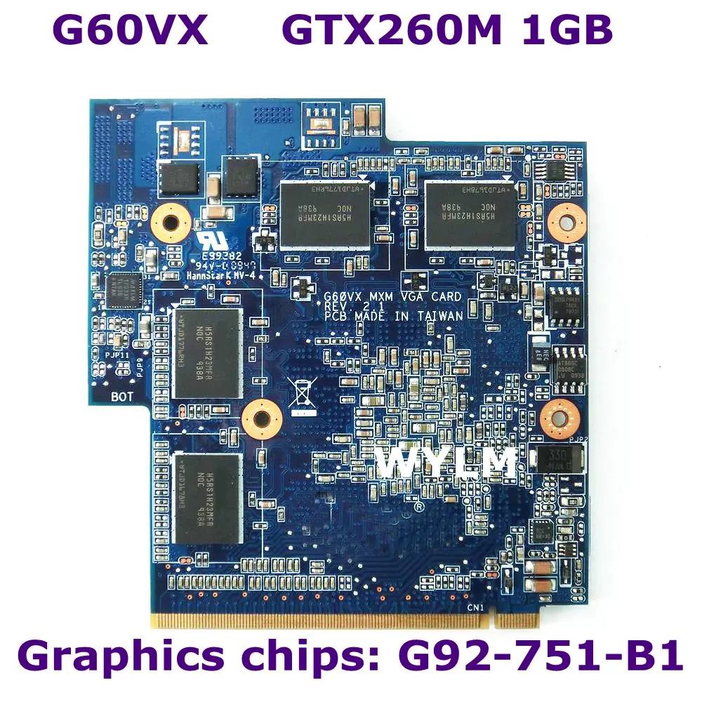G60VX MXM VGA Card GTX 260M 1GB Video Card G92-751-B1 For ASUS G51VX G51V G60VX REV Graphics Card 100% Tested Free Shipping G60VX MXM VGA Card GTX 260M 1GB Video Card G92-751-B1 For ASUS G51VX G51V G60VX REV Graphics Card 100% Tested Free Shipping