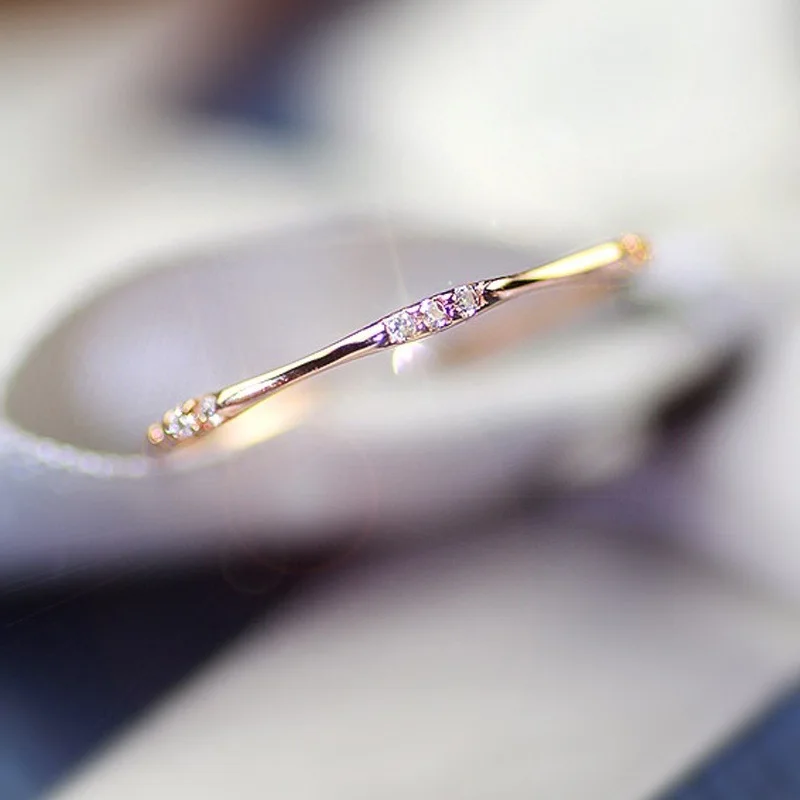 Tisonliz Изящные Простые милые CZ кольца для женщин Свадебные обручальные женские кольца на палец для дам очаровательные ювелирные изделия Anillos