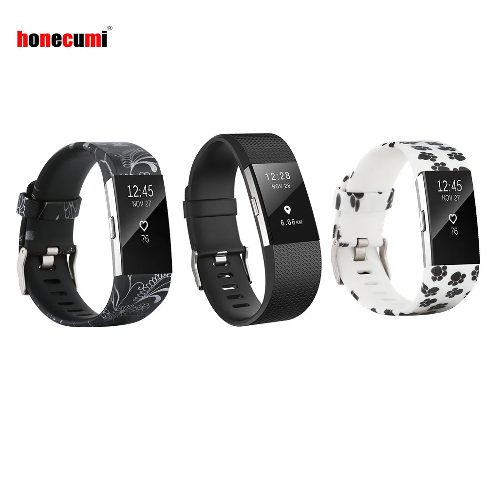 

Honecumi 3 Pack Replacement Accessory Bracelet Band For Fitbit Charge 2 Small Large Silicone Wrist Strap For Fit bit Bands