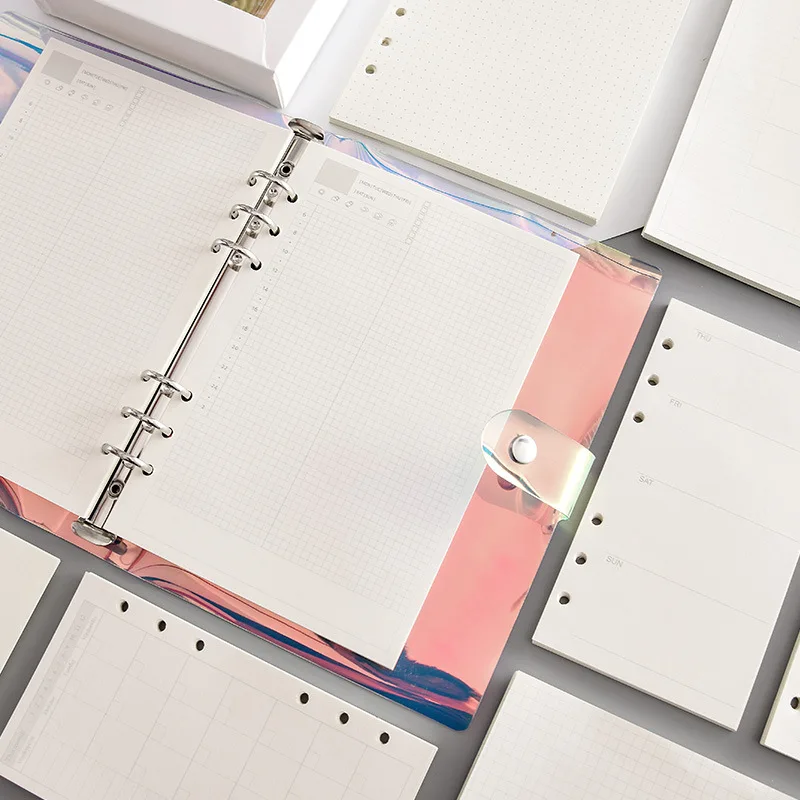 

45PCS high quality binder notebook A5/A6 insert refill 6 hole loose leaf spiral notebook paper diary plan inner core paper