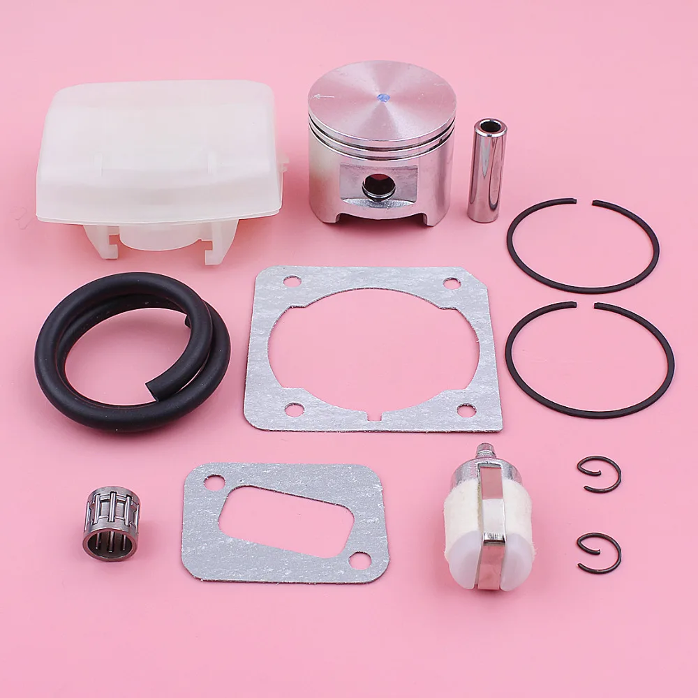 Filtro de ar para Motosserra Peças de Reposição Kit de Combustível Pistão Husqvarna Cilindro Junta Silenciador Rolamento Substituir 45mm 353 350