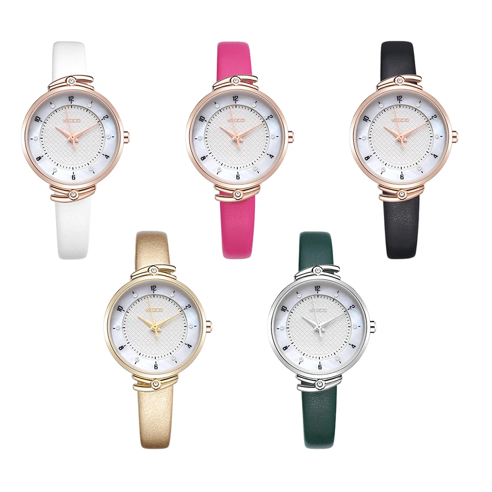 Kezzi роскошные женские часы женские повседневные кожаные часы наручные водонепроницаемые кварцевые часы Reloj Mujer Montre Femme