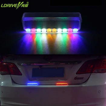 

1PC Solar Energy Auto Emergency LED Solar warning lights Car head rear Anti-collision Lights Blue Red White Universal all cars