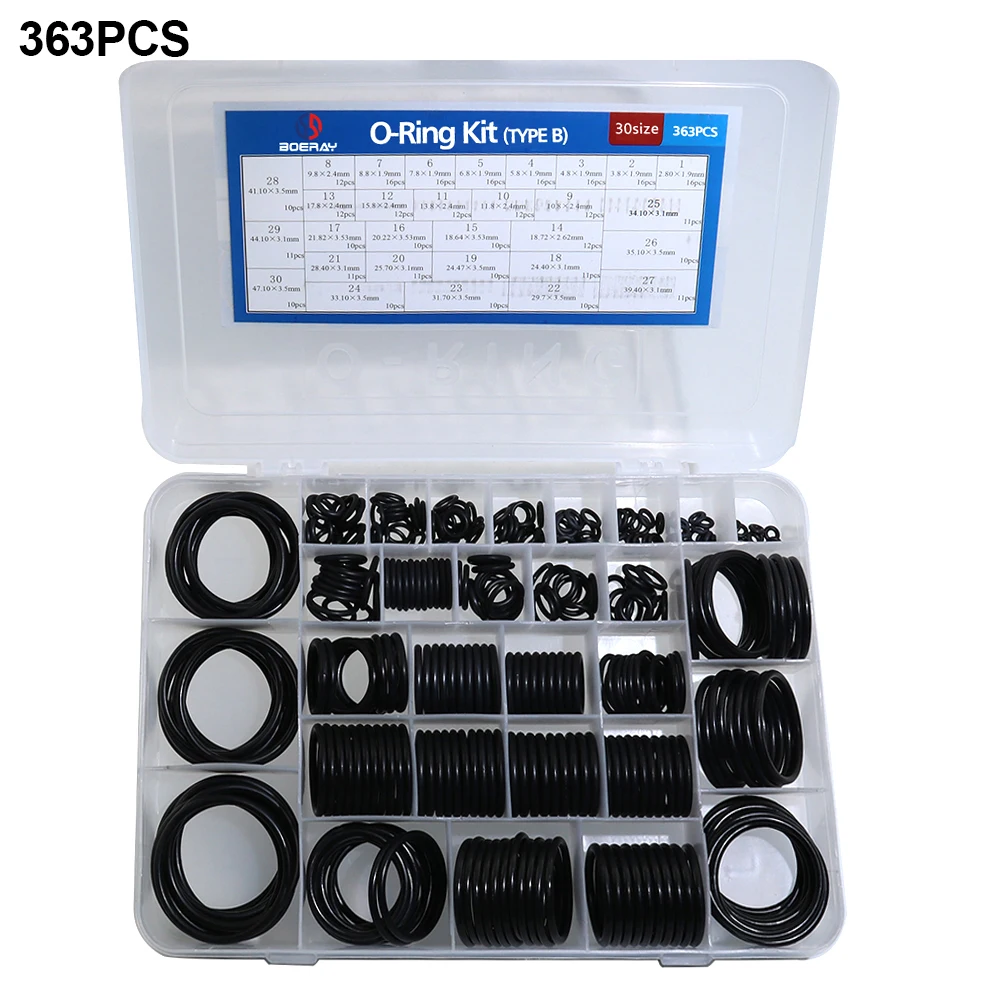 363 Piece (30 Sizes) Metric NBR Cheap ring seal Bolts Assortment Set