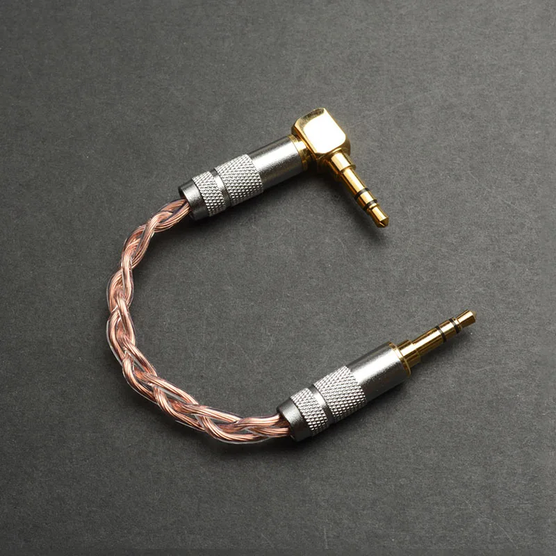 OKCSC Male to Male Audio Stereo Cable AUX Connection 3 5 mm jack For Headphone Amplifier L Type one side