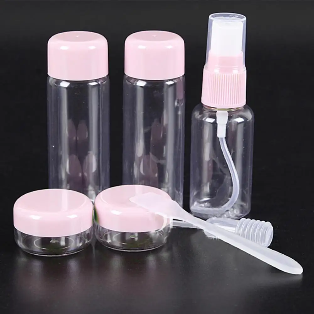 

7Pcs/Set Travel Mini Makeup Cosmetic Face Cream Refillable Bottles Plastic Transparent Empty Eyeshadow Make Up Container