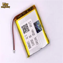 1,0 мм 2pin разъем 355075 1500 mah 3,7 V литий-ионный полимерный аккумулятор Перезаряжаемый для цифровой камеры Электронные книги карманный персональный компьютер с GPS