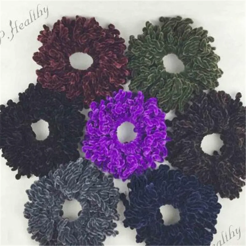 2018 New 5pcs Women Thick Hair Scrunchies Elastic Hair Rubber