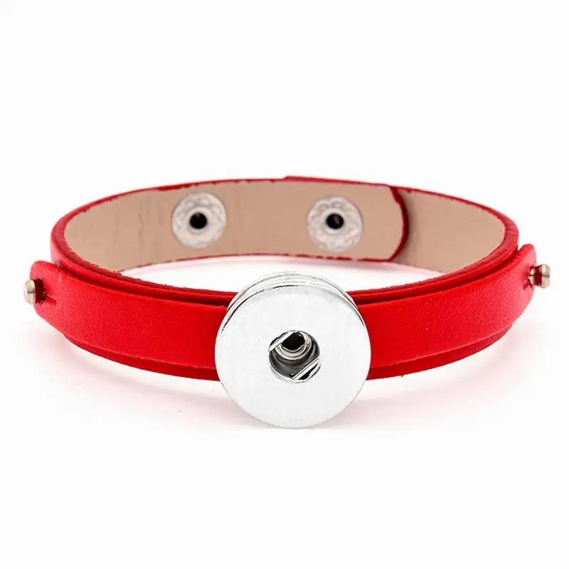 10colors Snap button Bracelet Bangle Wristband PU leather Snap Button