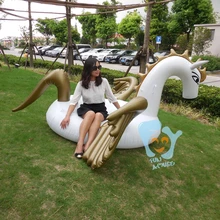 2,5 м 98 дюймов огромный надувной бассейн надувная лошадь Пегаса поплавок кататься на пляже игрушки воды веселье матрас Boia Piscina