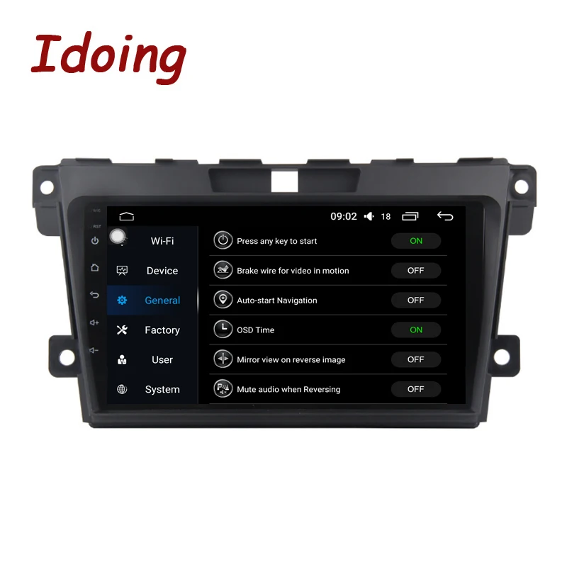 Discount Idoing 1Din 2.5D IPS Screen Car Android 8.0 Radio Vedio Multimedia Player Fit Mazda CX-7 4GB+32G 8 Core GPS Navigation Fast Boot 1