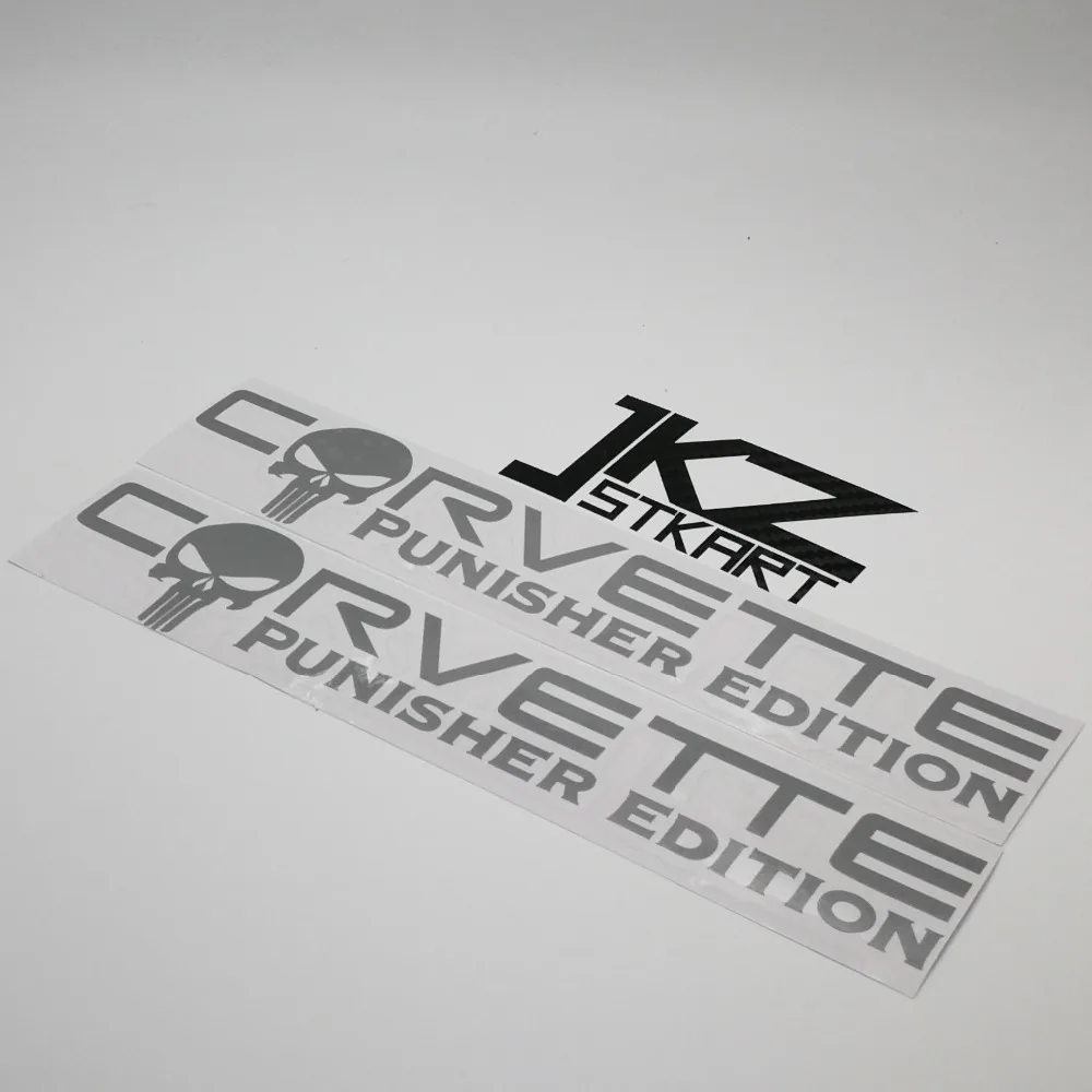 

JKZ STKART 2 Pa Vinyl Die Cut Car Sticker Decal Corvette Punisher Edition 20 x 3.5 cm Motor Bike Laptop Helmet Stickers