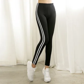 

Woman Trousers Side Striped Skinny Pants High Waist Trousers Casual Women Skinny Pants