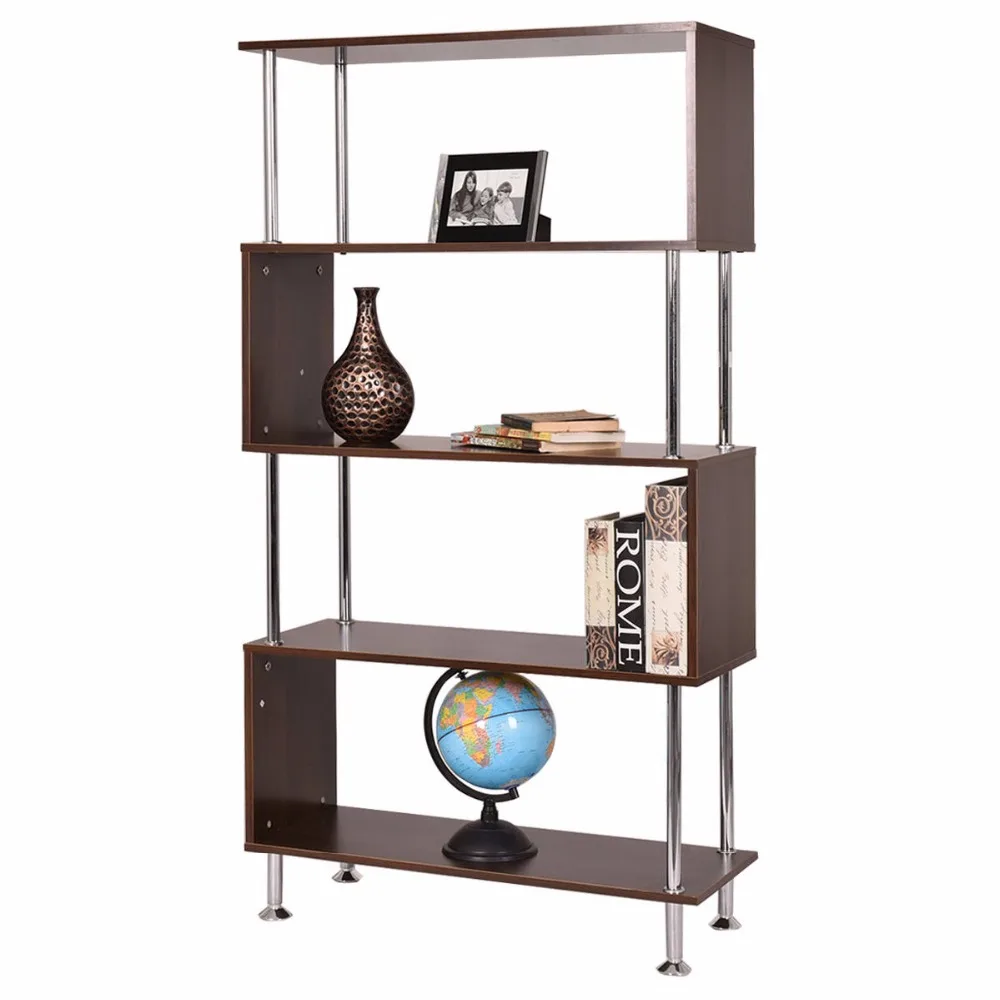 

Goplus 32"x12"x58" 4 Shelf Bookcase Wooden Modern Bookshelf Storage Display Unit Furniture Home Cabinets Display Rack HW52820