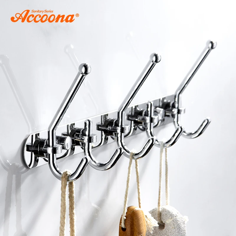 

Accoona Bath Towel Hooks Metal Wall Hanging Hooks Room Clothes Rack Towel Hook Clothing Shelves Nail Hole Hook Up A161
