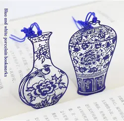 Металлический Синий и белый фарфор Классический китайский стиль скрепки забавные Kawaii Закладка маркировка канцелярских принадлежностей