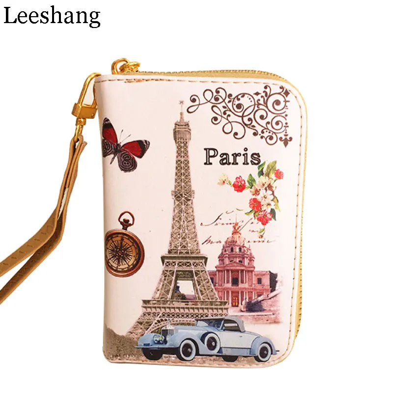 

Leeshang Tower Wristlet Purse for Girls Zip Female Wallets European and American Style Dollar Price Leather Purse Coin Pocket
