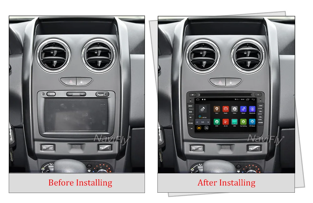 Cheap Navifly 1024*600 Quad Core Android 7.1 2G RAM 7inch Car DVD GPS Navi Radio vedio Player For Dacia/Duster/Logan/Sandero 8