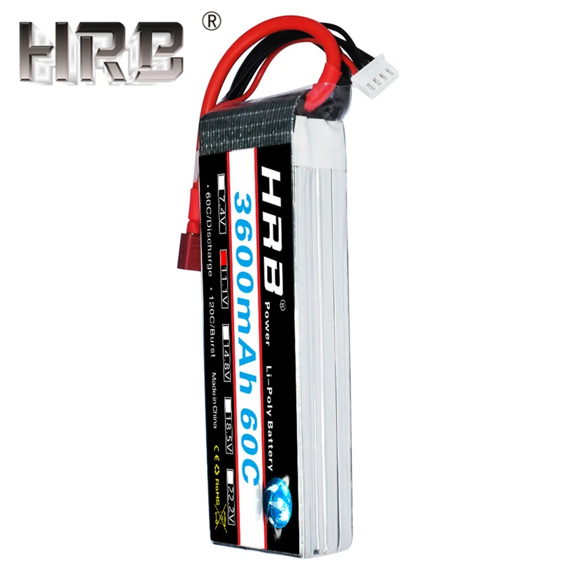 HRB RC Lipo батарея 3S 11,1 V 3600mAh 60C XT60 T вилка части для Traxxas Вертолет Самолет Дрон игрушки EC5 Женский Мужской разъемы