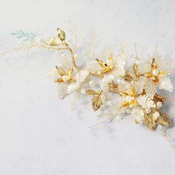 

Le Liin Handmade Beaded Exquisite Bride Hair Clip Side Hair Comb Wedding Hair Accessories