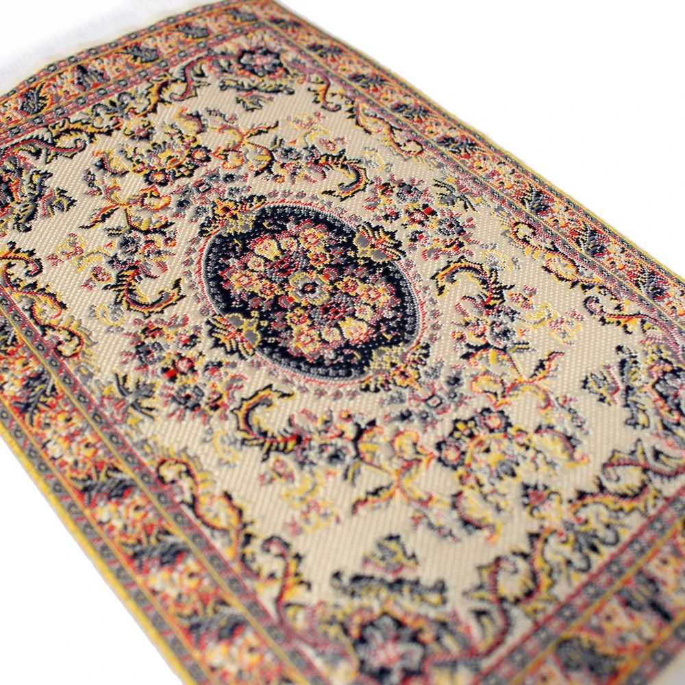 

1:12 Doll House Miniature Turkish Style Carpet Miniature Embroidery Cloth Mat for 1/12 Dollhouse Small Furniture Toys Kids Gift
